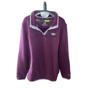 LL Bean Fleece Pullover woman’s 2xl Sweatshirt T Snap Quarter Mock Neck Purple